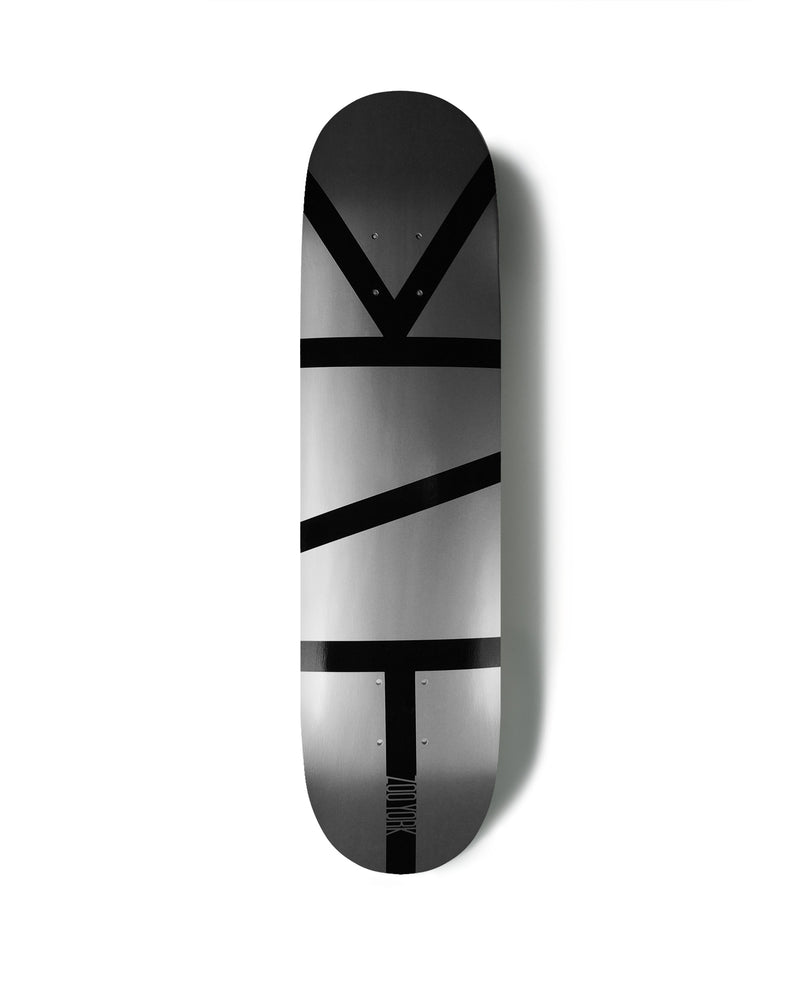 Bars (Silver) Skateboard Deck